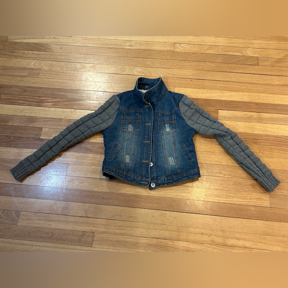 Eden One Girl’s Sweater Denim Jean Jacket Size XL F12